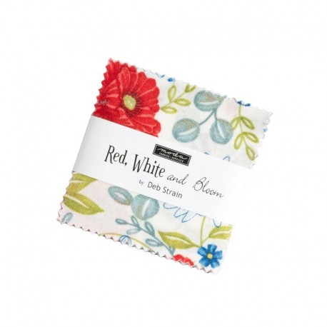 Mini Charm Red White Bloom